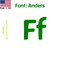 Aacc Self-Adhesive Vinyl Letter: F, Scale: 6 cm. Color: Green Font: Anders by, 8PK AACC-Anders-UF-Green-M6x8 - alternate 1