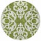 Homeroots 8' Green And Ivory Round Damask Washable Indoor Outdoor Area Rug 614427 - alternate 7