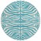 Homeroots 8' Teal Blue And Ivory Round Animal Print Washable Indoor Outdoor Area Rug 600662 - alternate 8