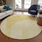 Homeroots 8' Gold Ivory And Yellow Round Geometric Washable Indoor Outdoor Area Rug 582712 - alternate 6