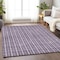 Homeroots 5' X 8' Purple And Ivory Striped Washable Indoor Outdoor Area Rug 595890 - alternate 5
