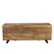 Homeroots 46in Brown and Black Distressed Solid Wood Storage Bench with Flip Top 489211 - alternate 1