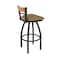 Holland Bar Stool Co Revelle 36in Swivel Extra Tall Bar Stool, Black Wrinkle Finish, Medium Back and Canter Saddle Seat 881 - alternate 4