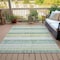 Homeroots 5' X 8' Pale Aqua And Lime Green Striped Washable Indoor Outdoor Area Rug 632240 - alternate 3