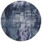 Homeroots 8' Navy Blue Black And Gray Round Abstract Washable Indoor Outdoor Area Rug 603169 - alternate 5
