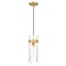 Z-Lite Fontaine 1 Light Pendant, Rubbed Brass/Clear Water, 5.75 In W x 15 In H 7002P5-RB - alternate 1