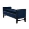 Homeroots 50" Navy Blue and Black Upholstered Velvet Bench with Flip top 530656 - alternate 5