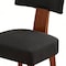 Homeroots Set of Two Black and Brown Linen and Solid Wood Dining Side Chairs, 2PK 719666 - alternate 3