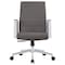 Leisuremod Aleen Office Chair in Upholstered Leather and Iron Frame with Swivel and Tilt, Grey AO19GRL - alternate 7