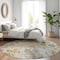 Homeroots 8' Taupe Ivory And Tan Round Floral Washable Indoor Outdoor Area Rug 583150 - alternate 5
