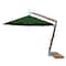 Bambrella 11.5' Round Bamboo Cantilever Umbrella w/354lb Base System-Forest Green Canopy 3.5m R-SW-L-FG-BS - alternate 1