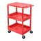 Luxor Tub Cart - Three Shelves -  Top, Tub Middle/Bottom Shelf Cart - All Red RDSTC211RD - alternate 5