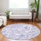 Homeroots 8' Lavender Ivory And Purple Round Paisley Washable Indoor Outdoor Area Rug 588650 - alternate 2