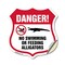 Signmission Alligator Warning Shield Sign Danger! No, 12 Inch X 12 Inch, Vinyl Decal SHI-D-12-356 - alternate 1