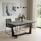 Homeroots 94" Gray and Black Ceramic and Steel Self-Storing Leaf Trestle Base Extendable Dining Table 544709 - alternate 7