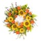 Homeroots 22" Green And Yellow Summer Sunflower Artificial Wreath 516078 - alternate 1
