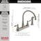 Delta Windemere Series Kitchen Faucet with Side Sprayer, 18 gpm, 2Faucet Handle, Plastic 21996LF-SS - alternate 4