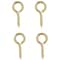 Prosource Screw Eye, 4 mm Dia Wire, 4 mm Thread, 15/32 in L Thread, 1-3/8 in OAL, Brass, Brass Plated LR-242-PS - alternate 1