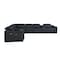 Homeroots Black Italian Leather Power Reclining U Shaped Eight Piece Corner Sectional With Console 476600 - alternate 6
