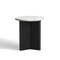 Homeroots 23" White and Black Faux Terrazzo and Wood Round Pedestal End Table 641952 - alternate 2