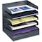 Safco Desk Tray, Black, Steel, 12 in W, 9 1/2 in L, 11 1/4 in H, 5 Number of Compartments 3127BL - alternate 1