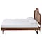 Baxton Studio Francine Mid-Century Modern Ash Walnut Woven Rattan King Size Bed 248-12649-9412-ZORO - alternate 7