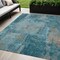 Homeroots 5' X 8' Teal Blue And Gray Abstract Washable Indoor Outdoor Area Rug 596891 - alternate 1
