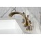 Kingston Brass Widespread Bathroom Faucet with Knurled Handle and Brass Pop-Up, Antique Brass KS4983KNL - alternate 4