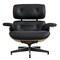 Homeroots 27" Black and Brown Tufted Genuine Cowhide Swivel Lounge Chair With Ottoman 636227 - alternate 6