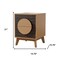 Homeroots 21" Oak And Dark Brown Solid Wood Square Two Drawer Nightstand 712104 - alternate 5