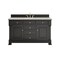 James Martin Vanities Brookfield 60 in. Single Vanity, Black Onyx w/ 3 CM Victorian Silver Silestone Top 547-V60S-BKO-3VSL - alternate 1