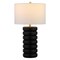 Homeroots 25" Black Ceramic Table Lamp With White Drum Shade 524440 - alternate 5