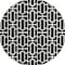 Homeroots 8' Black And Ivory Round Geometric Washable Indoor Outdoor Area Rug 594835 - alternate 5