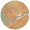 Homeroots 8' Orange Green And Beige Round Abstract Washable Indoor Outdoor Area Rug 602655 - alternate 5