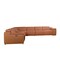 Homeroots Camel Italian Leather Power Reclining U Shaped Seven Piece Corner Sectional With Console 366353 - alternate 5