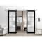 Sartodoors Sturdy Double Barn Door with Frosted Glass Planum 2132 Black 56x96 (2* 28x96) Solid Core PLANUM2132DB-BLK-56 x 96 (2* 28x96) - alternate 4