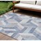 Homeroots 8' X 10' Denim Blue Geometric Washable Indoor Outdoor Area Rug 608061 - alternate 1