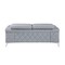 Homeroots 70" Light Blue And Silver Metallic Top Grain Leather Loveseat 534097 - alternate 9