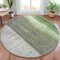 Homeroots 8' Fern Green And Gray Round Abstract Washable Indoor Outdoor Area Rug 632049 - alternate 6