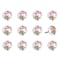 Homeroots Set of Twelve Pink And White Floral Ceramic Drawer Pull Knobs, 12PK 321671 - alternate 6
