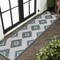 Jonathan Y Lior Geometric Moroccan Diamond Turquoise/Cream 2 ft. x 8 ft. Indoor/Outdoor Runner Rug TSN202E-28 - alternate 1