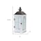 Homeroots Set of Two White And Black Distressed Ornate Glass Wood And Metal Floor Lantern Candle Holders, 2PK 517616 - alternate 5
