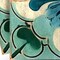 Homeroots 5" x 5" Blue And Green Vinyl Arabesque Peel And Stick Removable Tiles 572060 - alternate 5