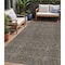 Homeroots 5' X 8' Taupe Denim Blue And Olive Green Striped Washable Indoor Outdoor Area Rug 615096 - alternate 1
