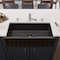 Alfi Brand 36" Black Gloss Reversible Smooth / Fluted Sgl Bowl Fireclay Farm Sink AB3618HS-BG - alternate 7
