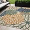 Homeroots 5' X 8' Blue And Green Floral Indoor Outdoor Area Rug 545013 - alternate 3