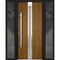 Vdomdoors Steel Door Deux 1744 Natural Oak 2 Sidelight Exterior Black Windows Stainless Inserts Single Modern DEUX1744EXD-OAKB-W12+36+12xH80-RH-O - alternate 1