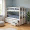 Homeroots White Twin Solid Wood Bunk Bed With Trundle And Storage 332368 - alternate 3