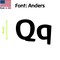 Aacc Self-Adhesive Vinyl Letter: Q, Scale: 11 cm. Color: Black Font: Anders by, 8PK AACC-Anders-UQ-Black-M11x8 - alternate 1
