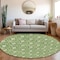 Homeroots 8' Green And Light Green Round Geometric Washable Indoor Outdoor Area Rug 596023 - alternate 6